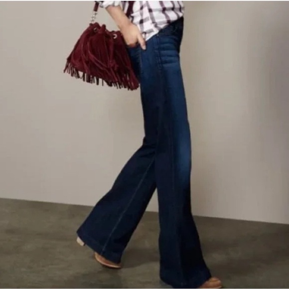 7 For All Mankind Ginger Jeans Medium/dark wash size 28W/29L flare style - Picture 2 of 9